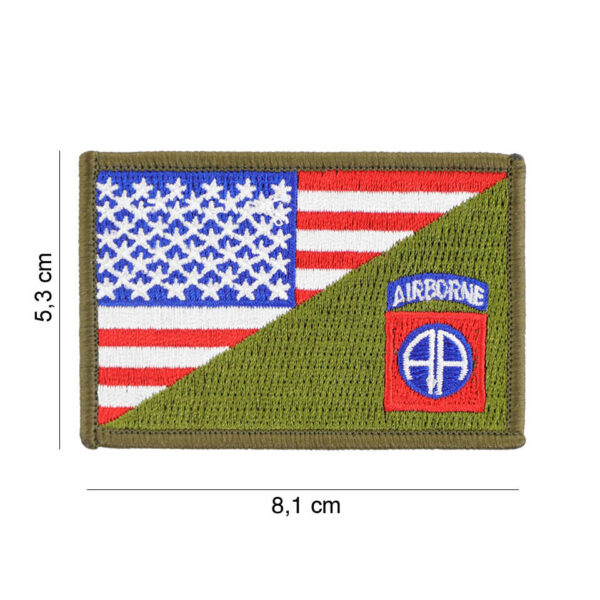 Embleem stof 82nd Airborne halve vlag #20012