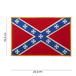 Embleem stof vlag rebel kruis (groot) #1076