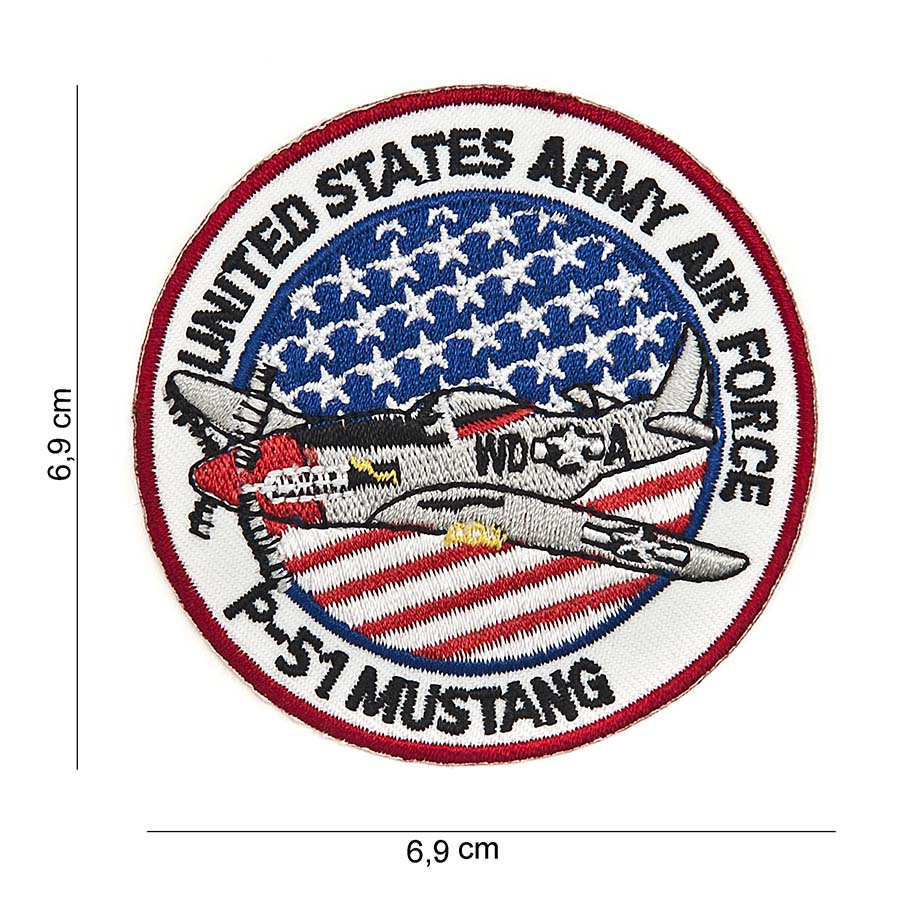 Embleem stof P-51 Mustang U.S. #3013