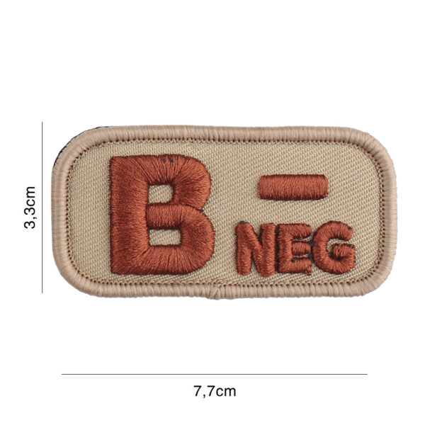 Embleem stof bloedgroep B-negatief coyote #8108