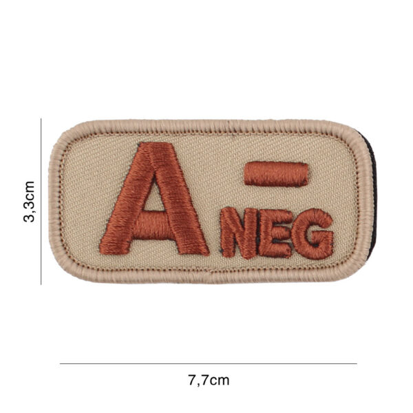 Embleem stof bloedgroep A-negatief coyote #8111