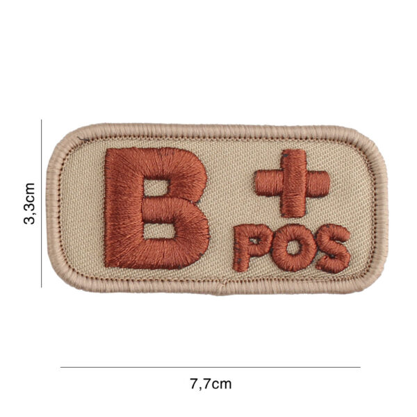 Embleem stof bloedgroep B+positief coyote #8112