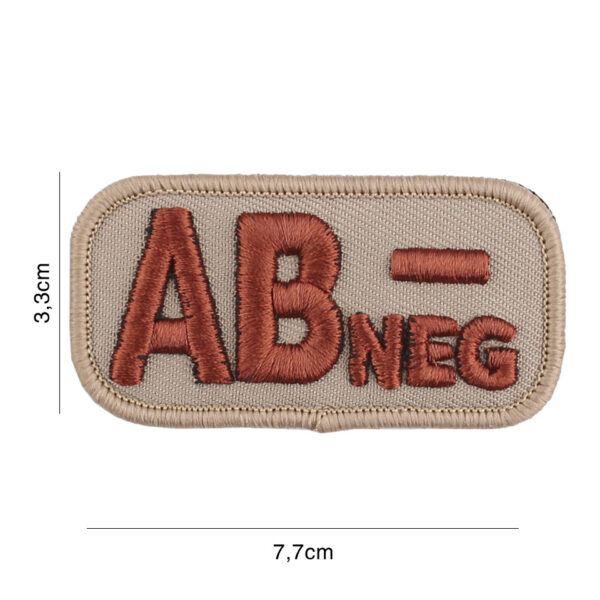 Embleem stof bloedgroep AB-negatief coyote #8113