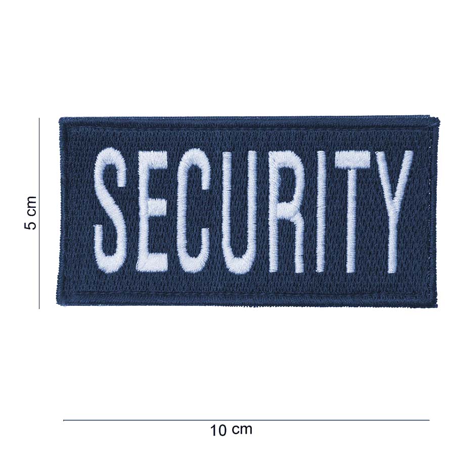 Embleem stof security (dik) met klittenband blauw #2022