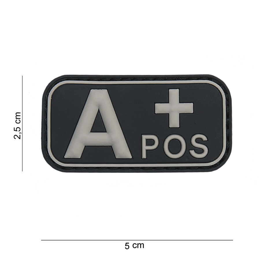 Embleem 3D PVC bloedgroep A+ positief zwart #11177