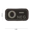Embleem 3D PVC bloedgroep O- negatief zwart #11174