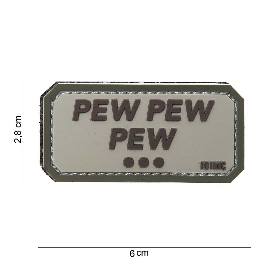 Embleem 3D PVC Pew pew pew beige #10085