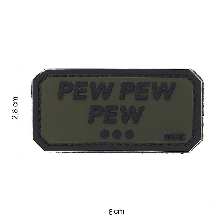 Embleem 3D PVC Pew pew pew groen #10084