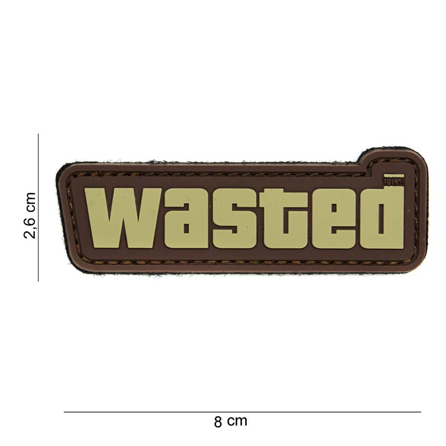 Embleem 3D PVC Wasted bruin #14014