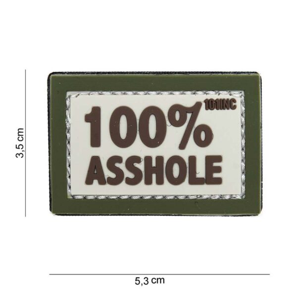 Embleem 3D PVC 100% asshole beige/groen #14077