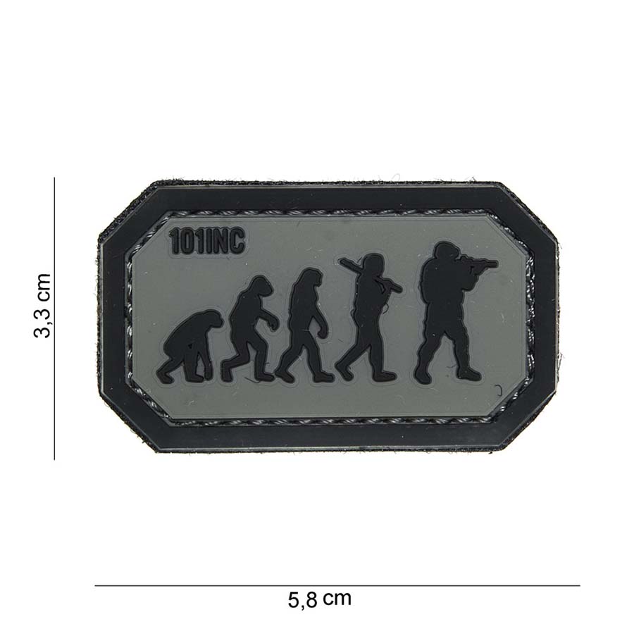 Embleem 3D PVC Airsoft evolution grijs/zwart #14074