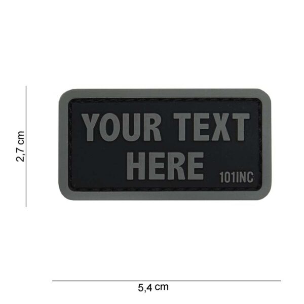Embleem 3D PVC Your text here zwart/grijze letters #14080