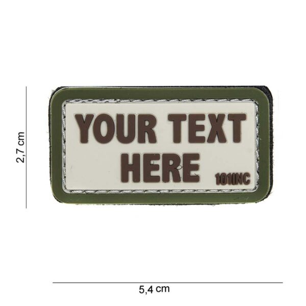Embleem 3D PVC Your text here beige/groen #14079