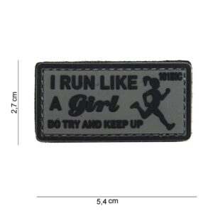 Embleem 3D PVC I run like grijs #14061
