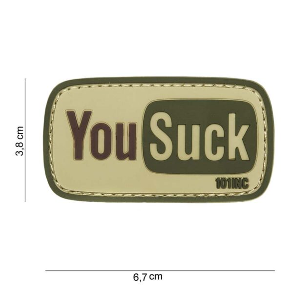 Embleem 3D PVC You Suck groen #14069
