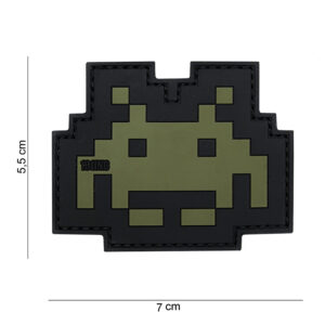 Embleem 3D PVC Space invader groen/zwart #14059