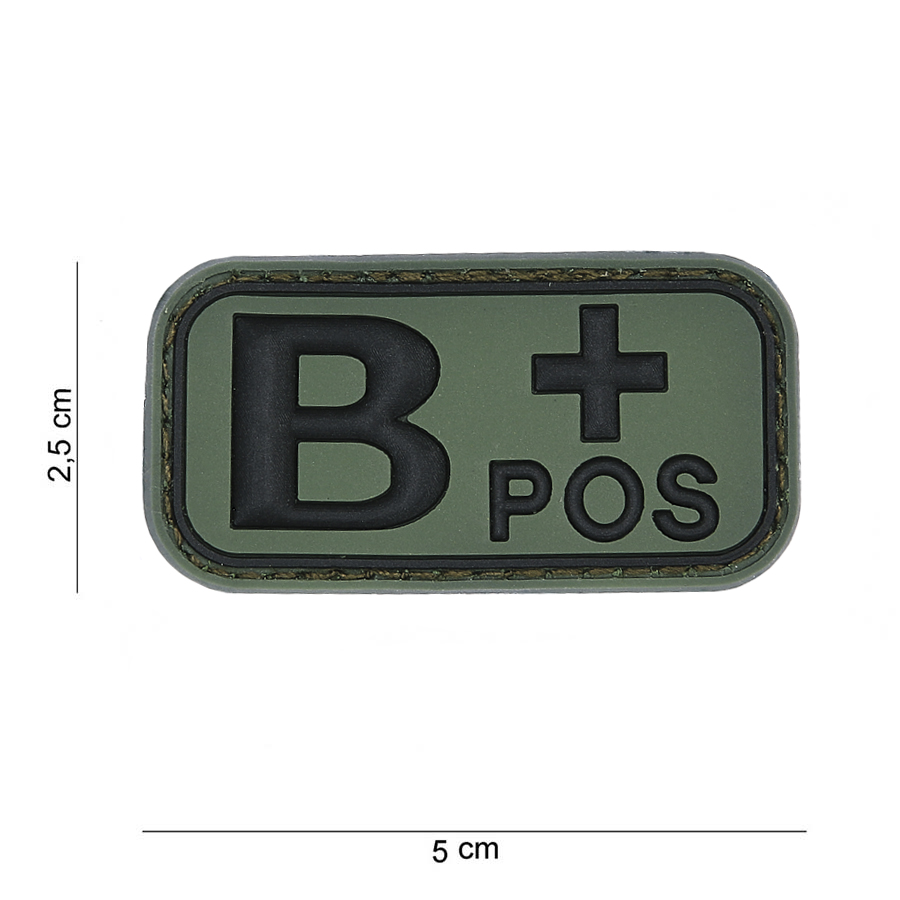 Embleem 3D PVC bloedgroep B+ positief groen #13031
