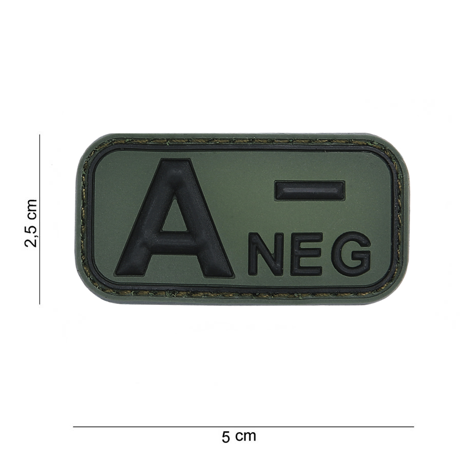 Embleem 3D PVC bloedgroep A- negatief groen #13036