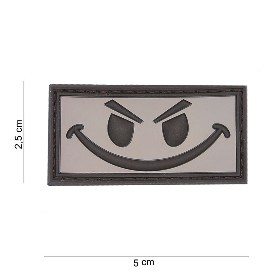 Embleem 3D PVC Evil smiley bruin #11172