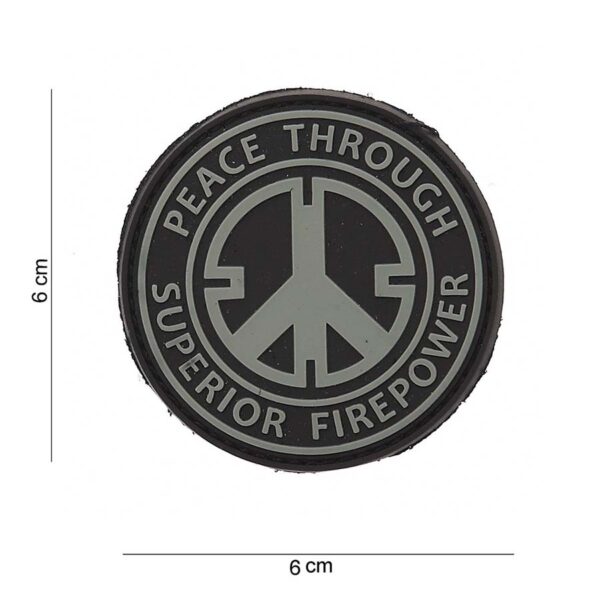 Embleem 3D PVC Peace through superior fire power #12036