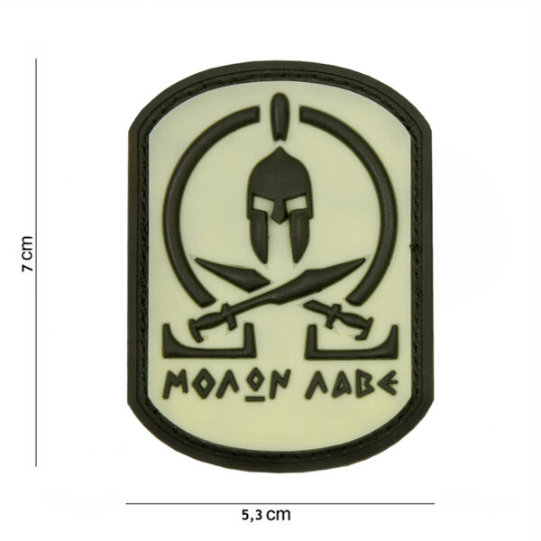 Embleem 3D PVC Molon Labe Spartan WHITE #12004