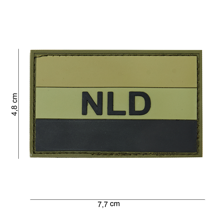 Embleem 3D PVC NLD groen/zwart #13043