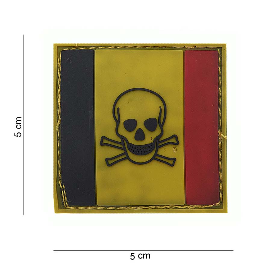 Embleem 3D PVC Belgie skull and bones #13052