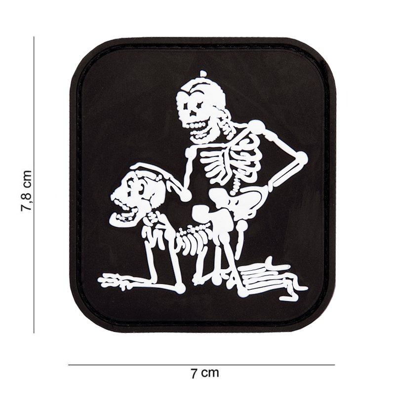 Embleem 3D PVC twee skeletten zwart #13027