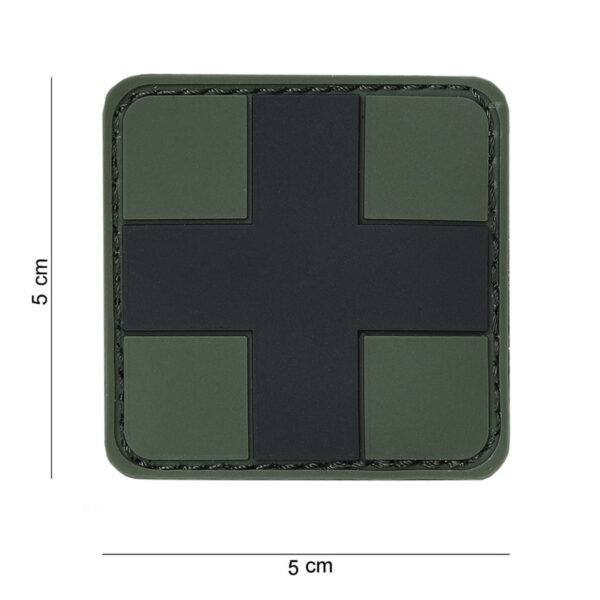 Embleem 3D PVC Cross zwart #12013