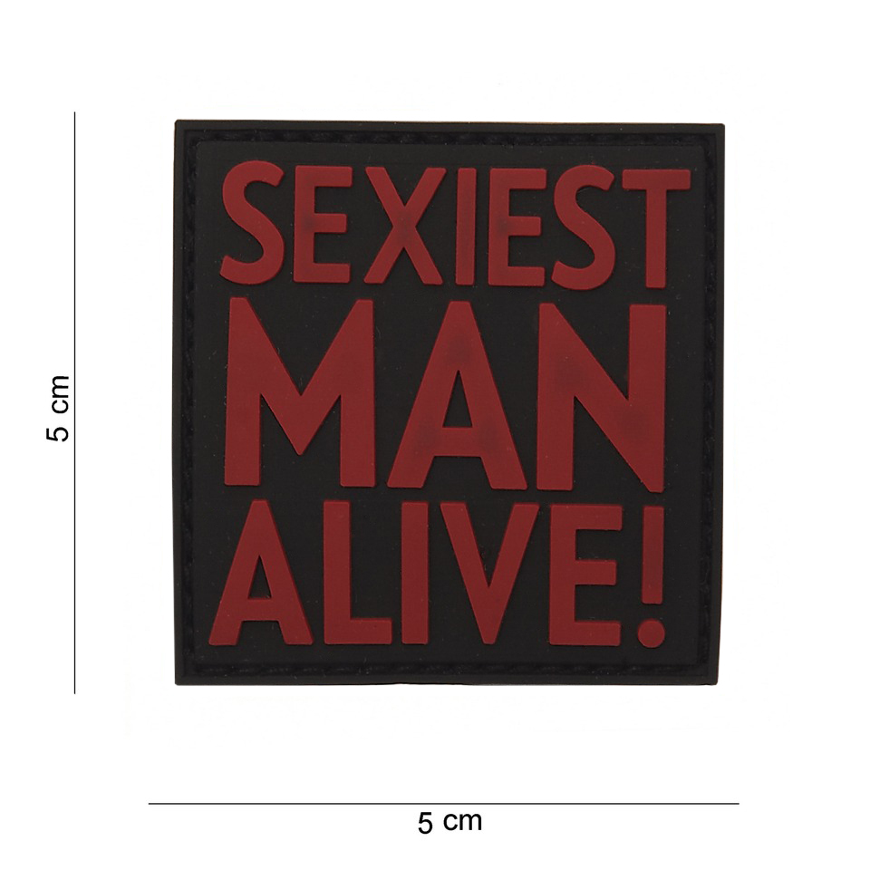 Embleem 3D PVC Sexiest man alive rood #12010