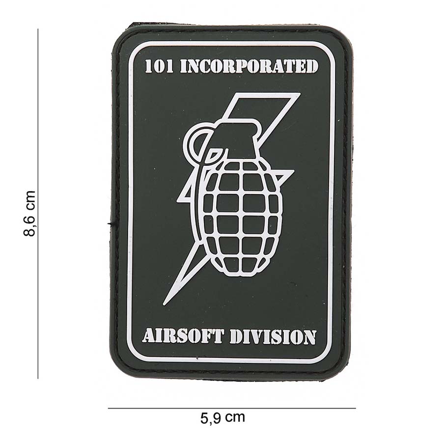 Embleem 3D PVC 101 INC handgrenade #11157