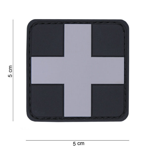 Embleem 3D PVC Cross grijs #12029