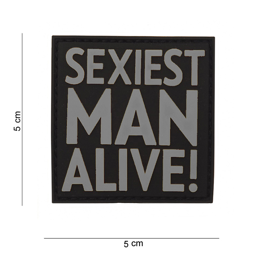 Embleem 3D PVC Sexiest man alive grijs #12024