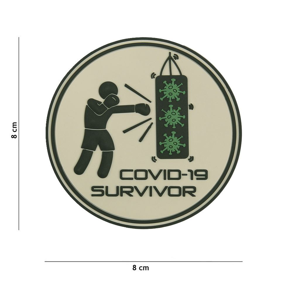 Embleem 3D PVC Covid-19 survivor #6102 Embleem 3D PVC Covid-19 survivor #6102