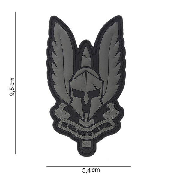 Embleem 3D PVC Spartan zwart #10100