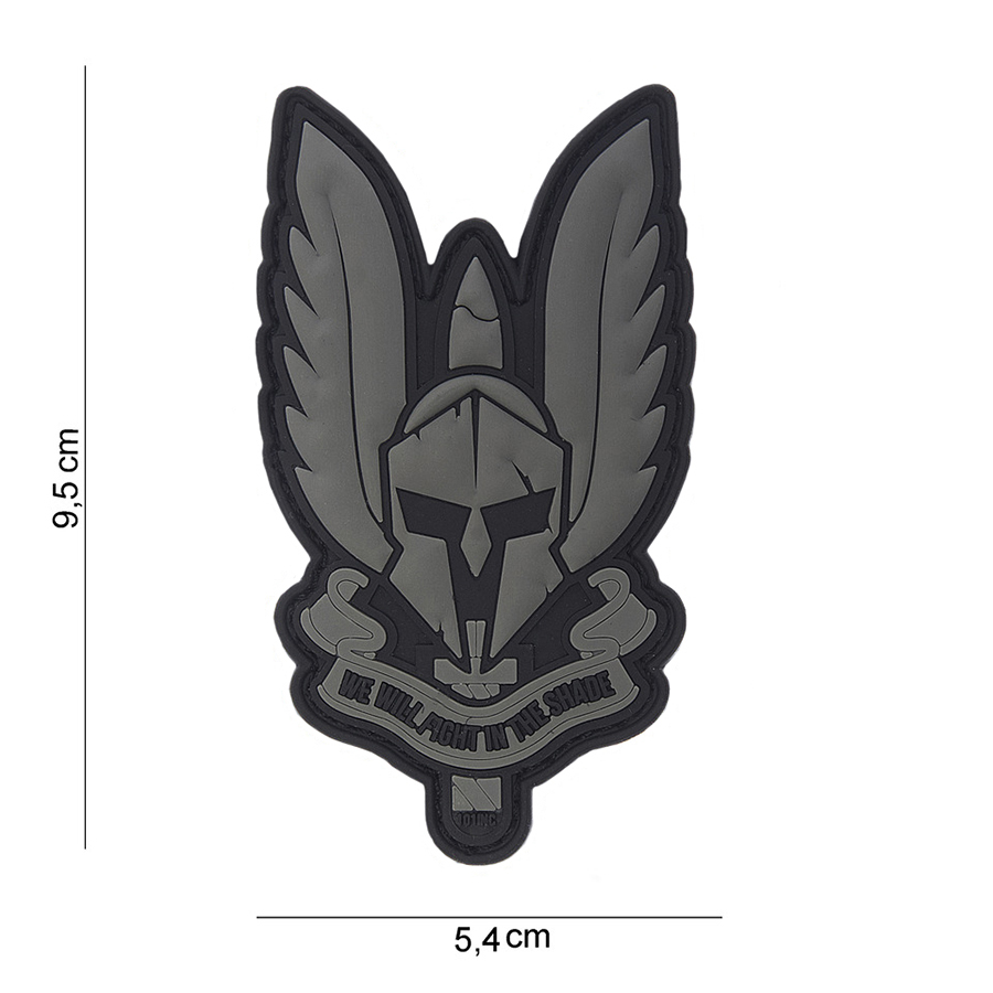 Embleem 3D PVC Spartan zwart #10100