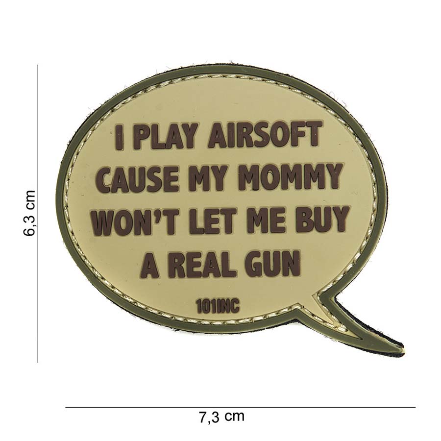 Embleem 3D PVC I play airsoft beige #14030