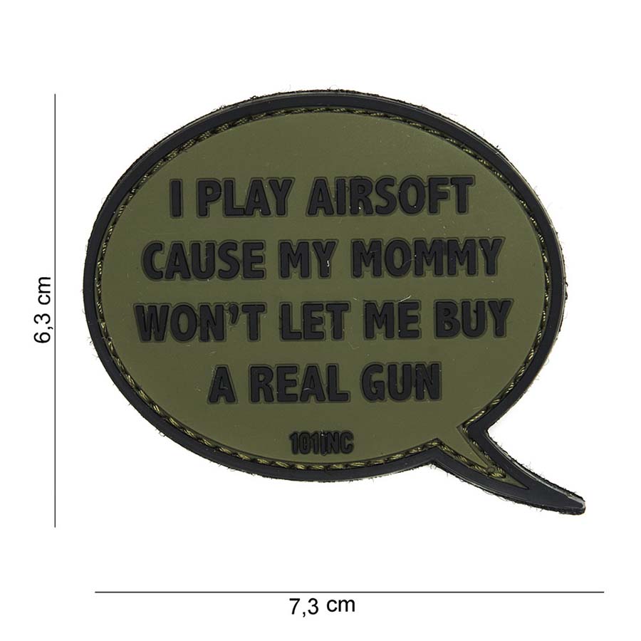 Embleem 3D PVC I play airsoft groen #14029
