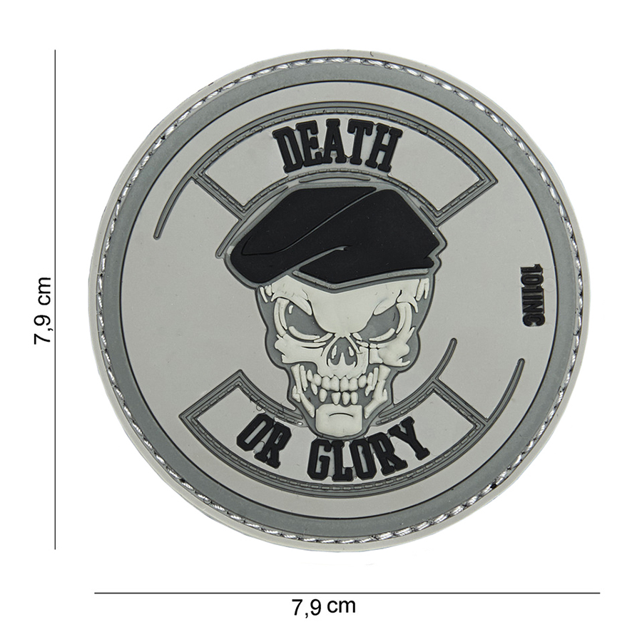 Embleem 3D PVC Death or glory grijs #14038