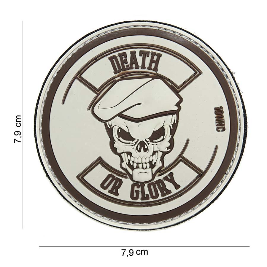 Embleem 3D PVC Death or glory beige #14040