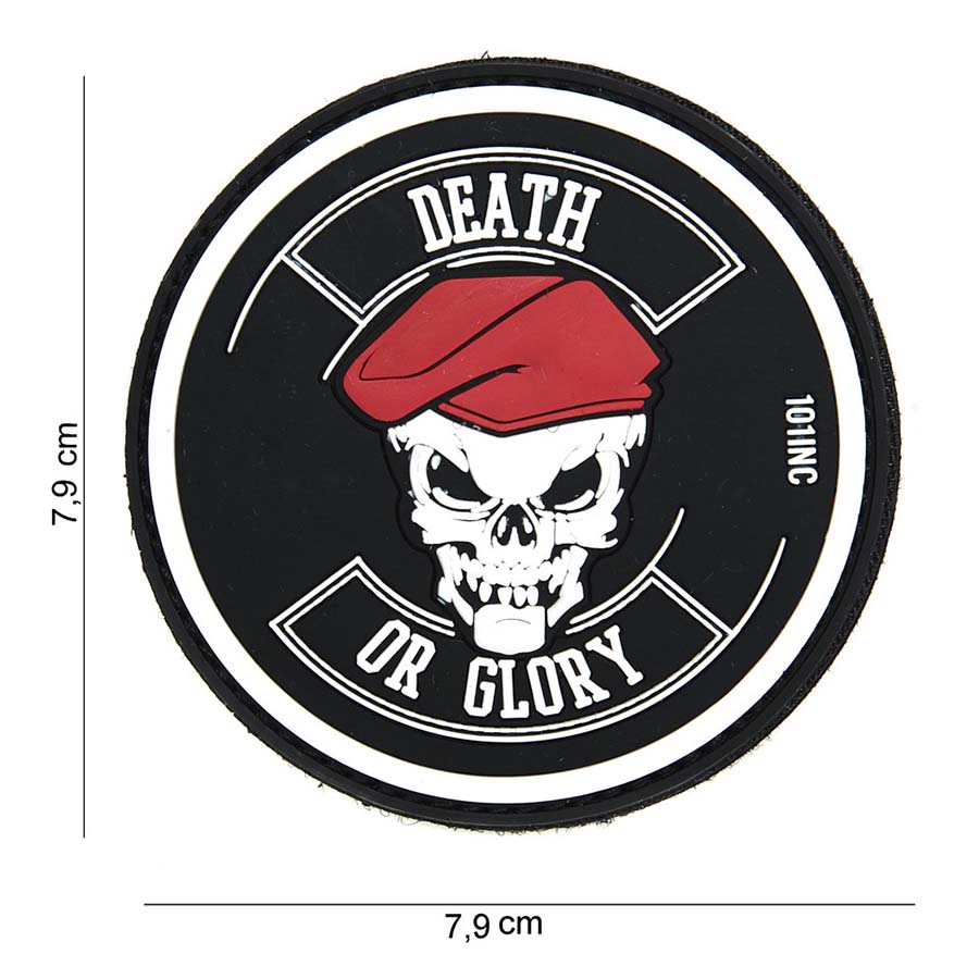 Embleem 3D PVC Death or glory zwart #14039
