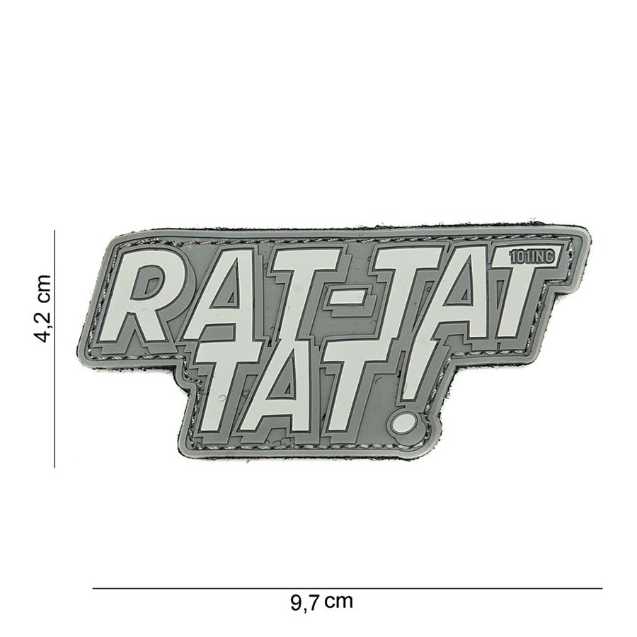 Embleem 3D PVC Rat-tat tat grijs #14051