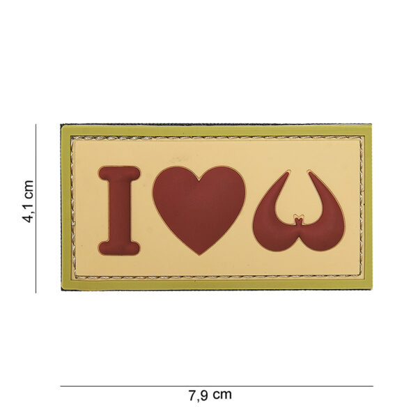 Embleem 3D PVC I love boobies beige #16079