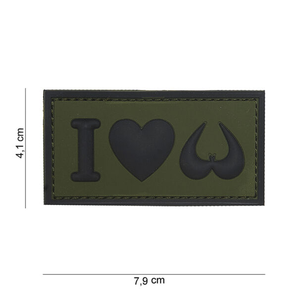 Embleem 3D PVC I love boobies groen #16080