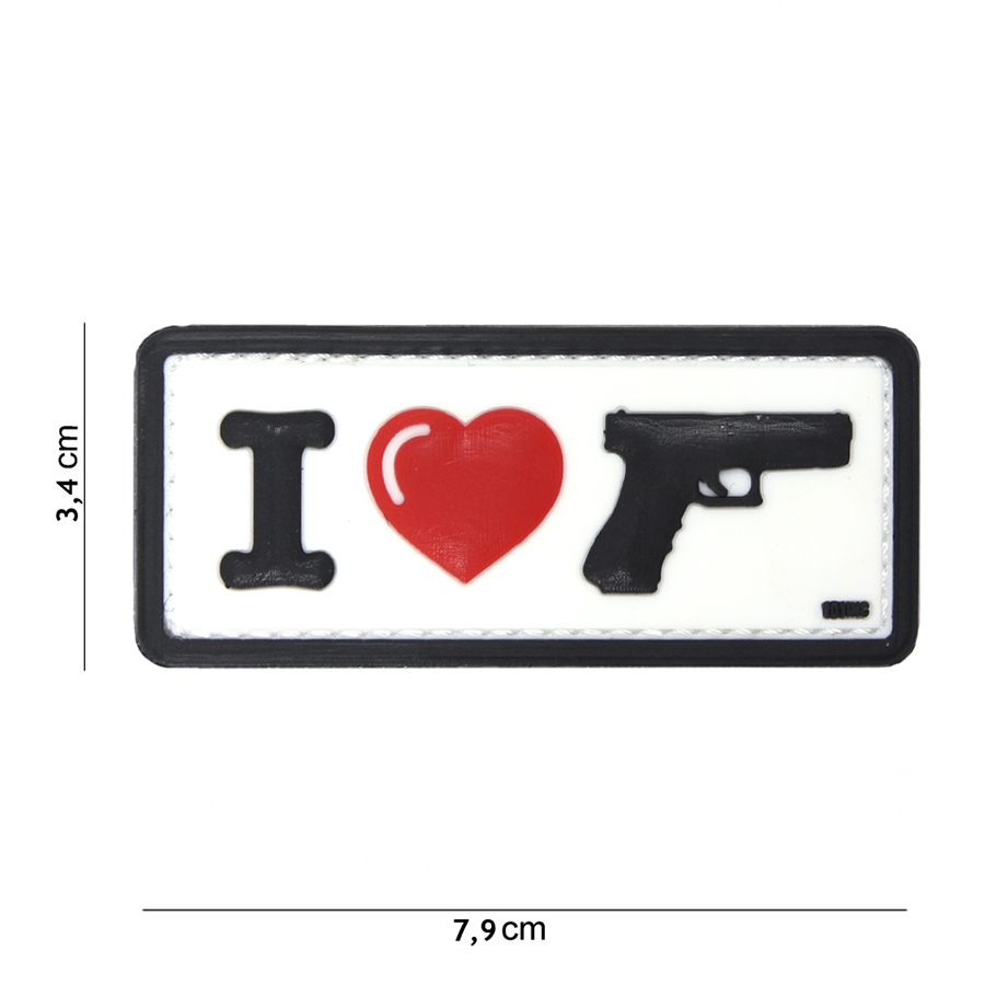 Embleem 3D PVC I Love my sidearm wit #16062