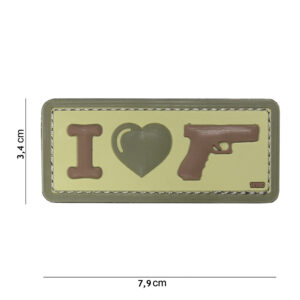 Embleem 3D PVC I Love my sidearm coyote #16060