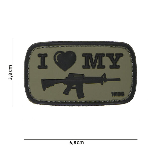 Embleem 3D PVC I Love my M4 groen #16057