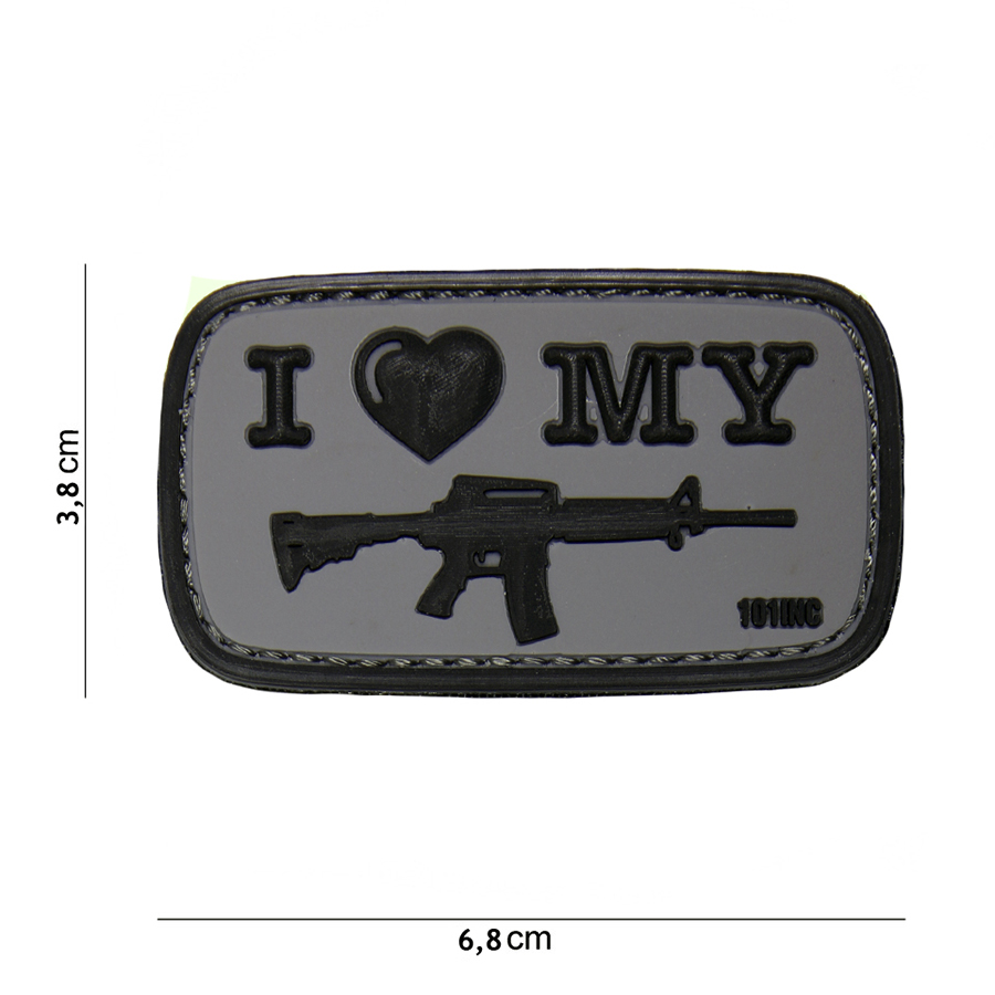 Embleem 3D PVC I Love my M4 zwart #16056
