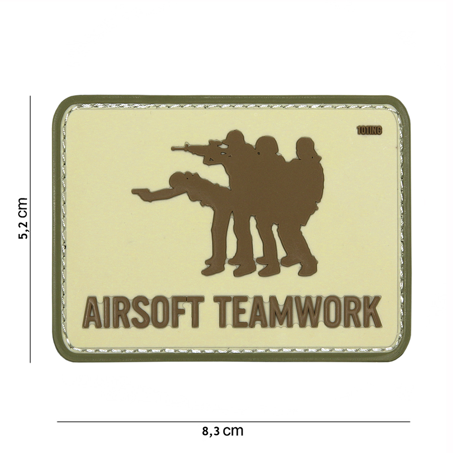 Embleem 3D PVC Airsoft Teamwork coyote #16055