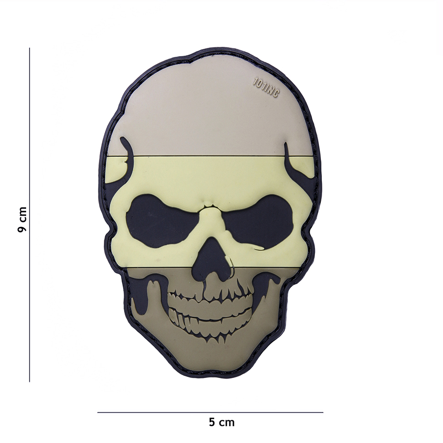 Embleem 3D PVC skull Nederland subdued #16022